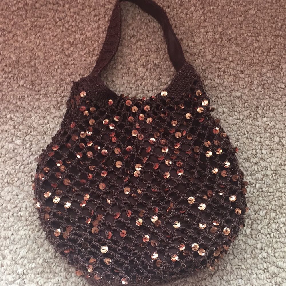 Brown Sequined Bag